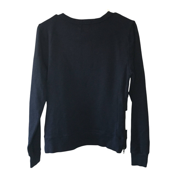 J. Crew Women's Painted Striped Blue and White Sweatshirt Size Small B7180 - Picture 3 of 10